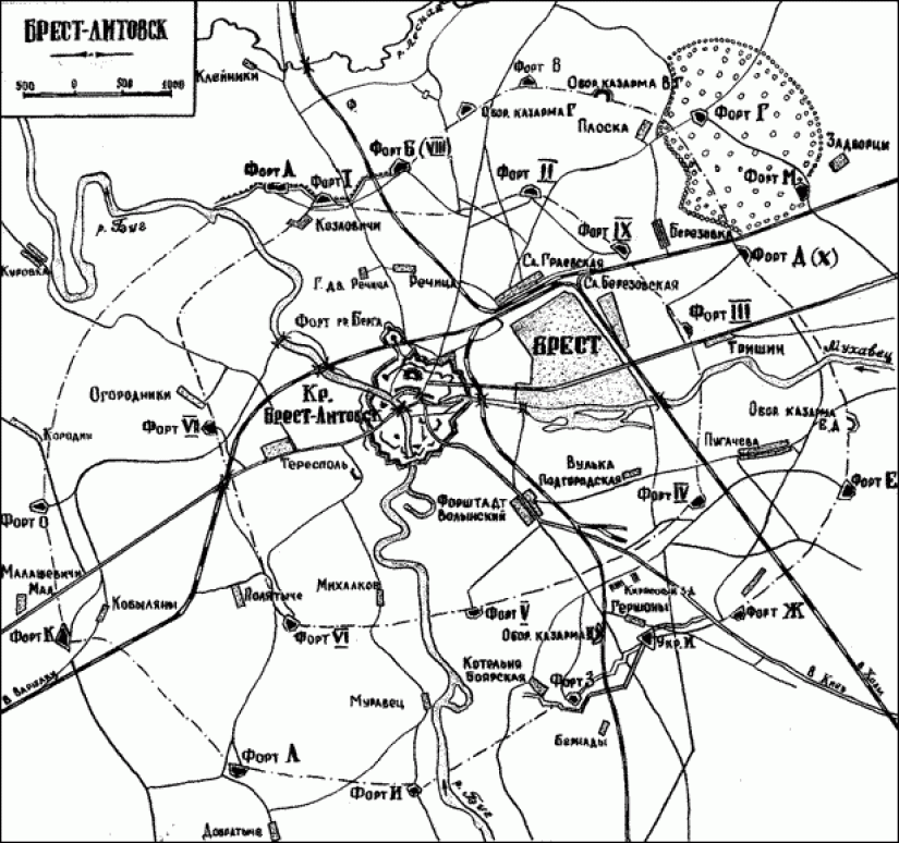 Карта крепость брест