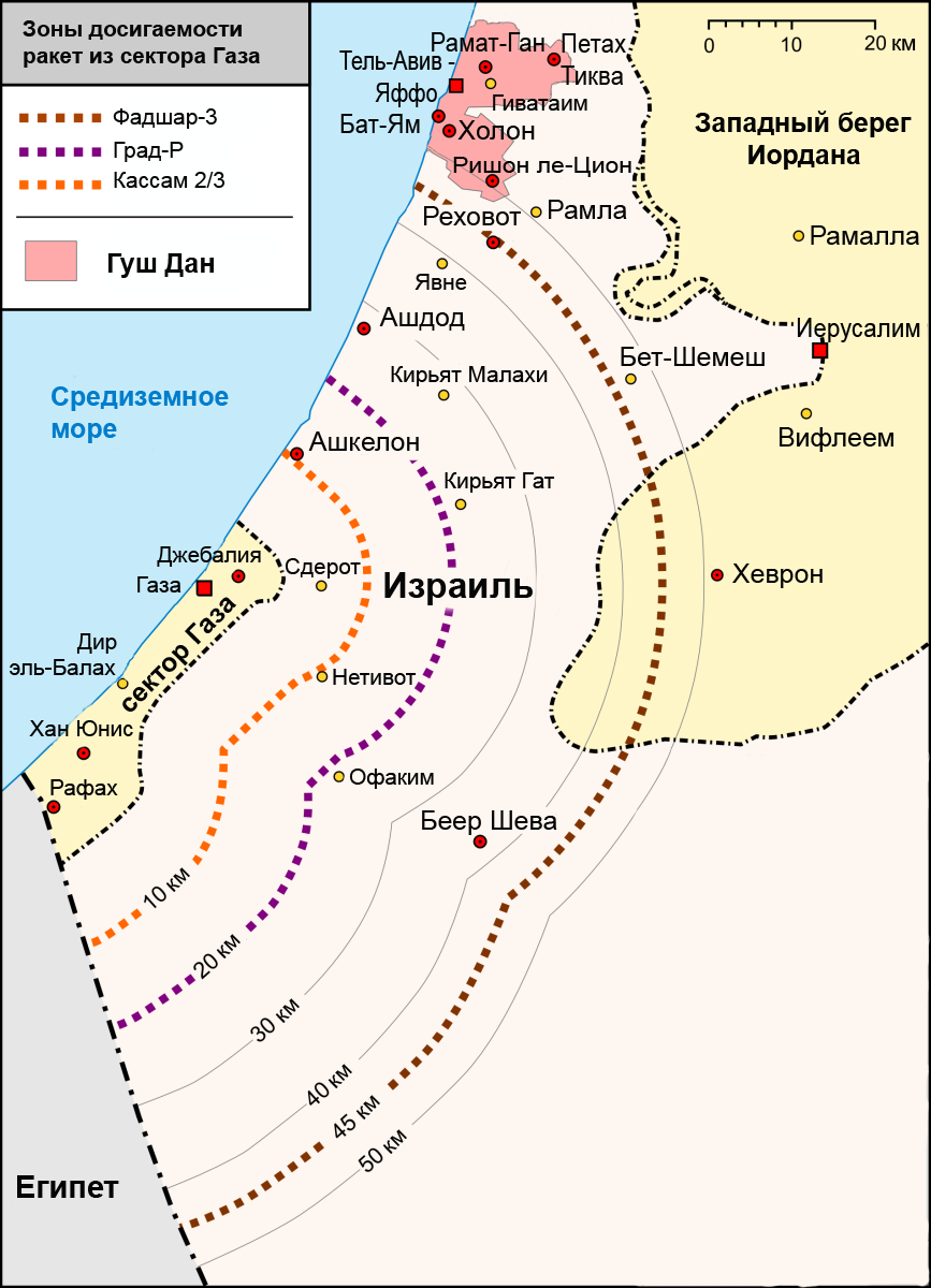 Карта израиля и сектора газа палестины на русском