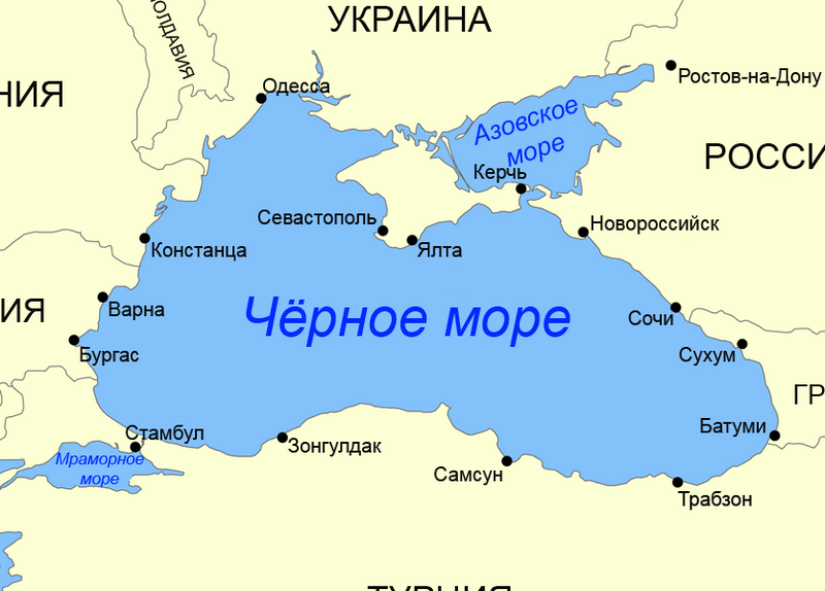 Карта черноморского моря