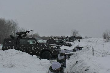 Огненный снег: военные на пикапах разгромили условных боевиков