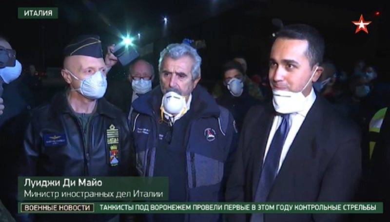 Опубликовано видео встречи российских военных врачей в Италии