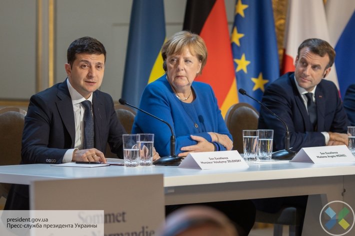 Зеленский, Макрон и Меркель проведут переговоры по урегулирования конфликта на Донбассе