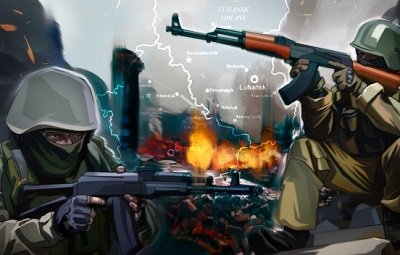 Бой с украинскими военными под Горловкой