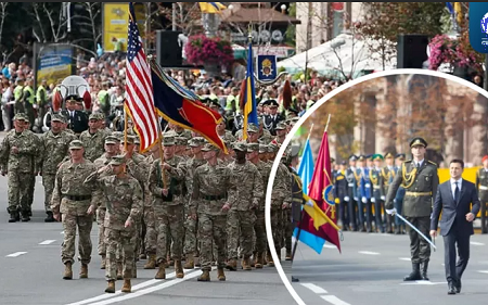 Оккупационные войска НАТО на параде ко Дню независимости Украины
