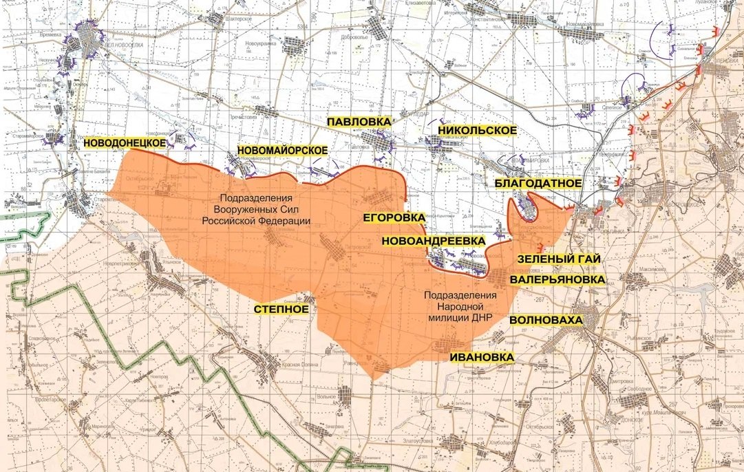 Новая карта продвижения российских войск на украине