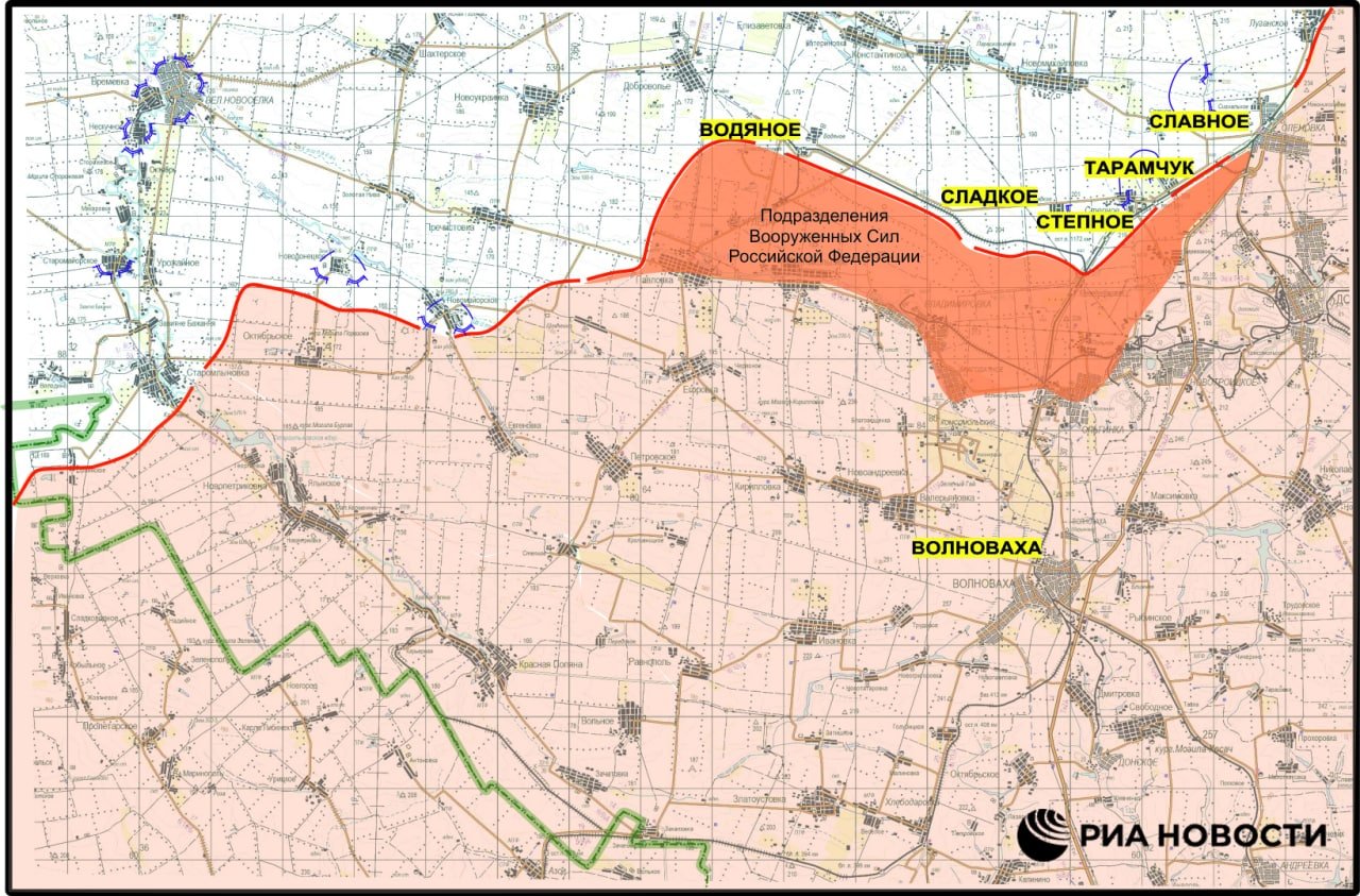 Новая карта продвижения российских войск на украине