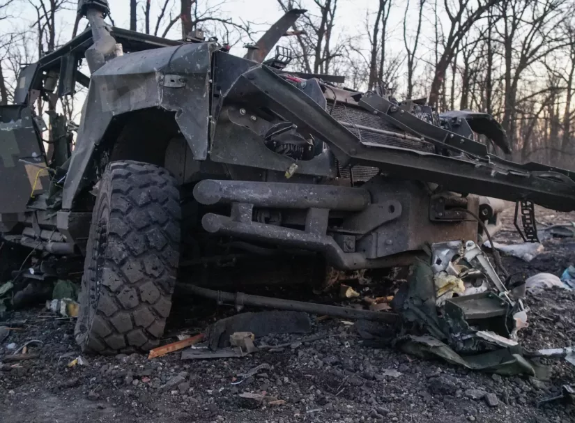 Появилось видео уничтоженной колонны западной военной техники ВСУ