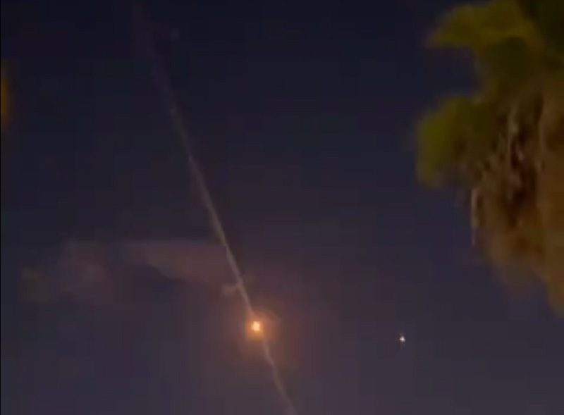 Работа лазерного ПВО над Израилем попала на видео