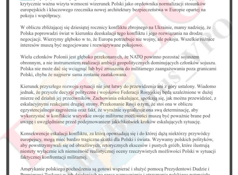 Американские поляки просят Варшаву не втягиваться войну