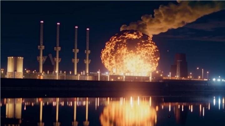 Гигантская вспышка и «гриб» из огня: Появилось видео удара ВСУ по Каховской ГЭС