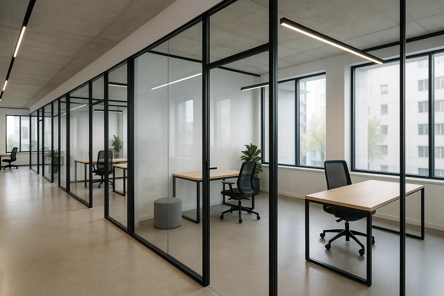 Устройство стеклянных перегородок