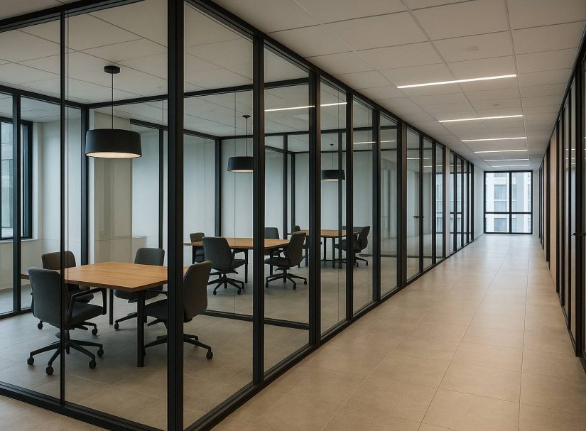Устройство стеклянных перегородок