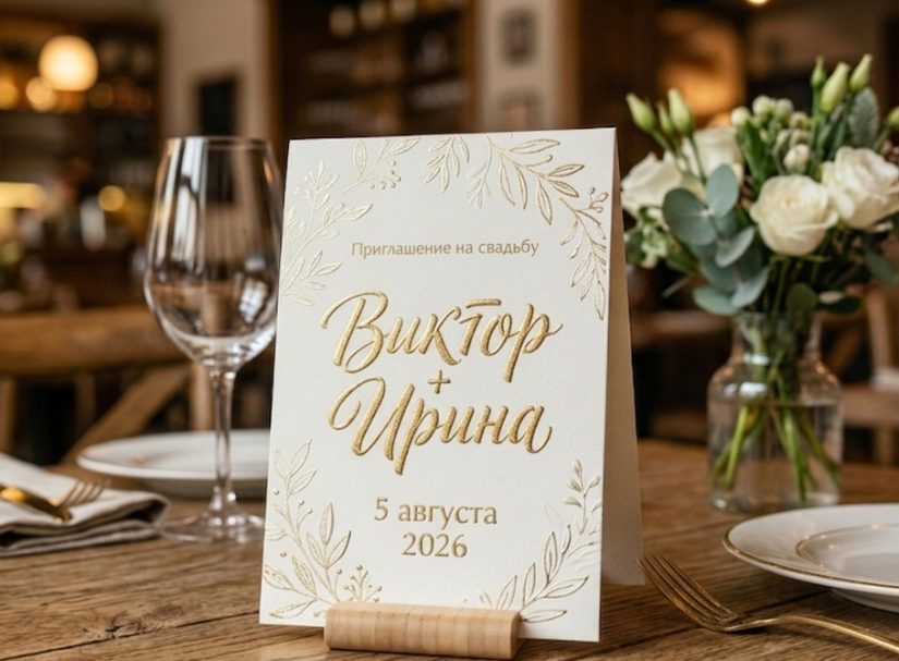 Приглашение с 3D-лаком. Деталь, которая отражает статус мероприятия