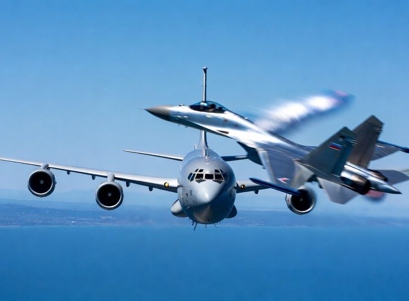 Британия в шоке: Су-35 подошёл на 6 метров и отключил автопилот RC-135 Rivet Joint над Чёрным морем