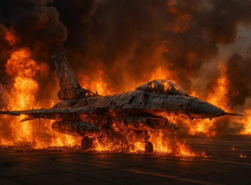 Российский истребитель разорвал украинский F-16 на части